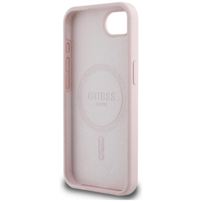 Guess - Guess iPhone 16e Mobilskal MagSafe Silikon Script Metal Logo