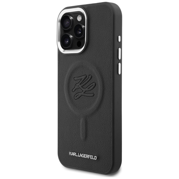 KARL LAGERFELD - Karl Lagerfeld Mobilskal För iPhone 16 Pro Magsafe Initial & Metal Logo