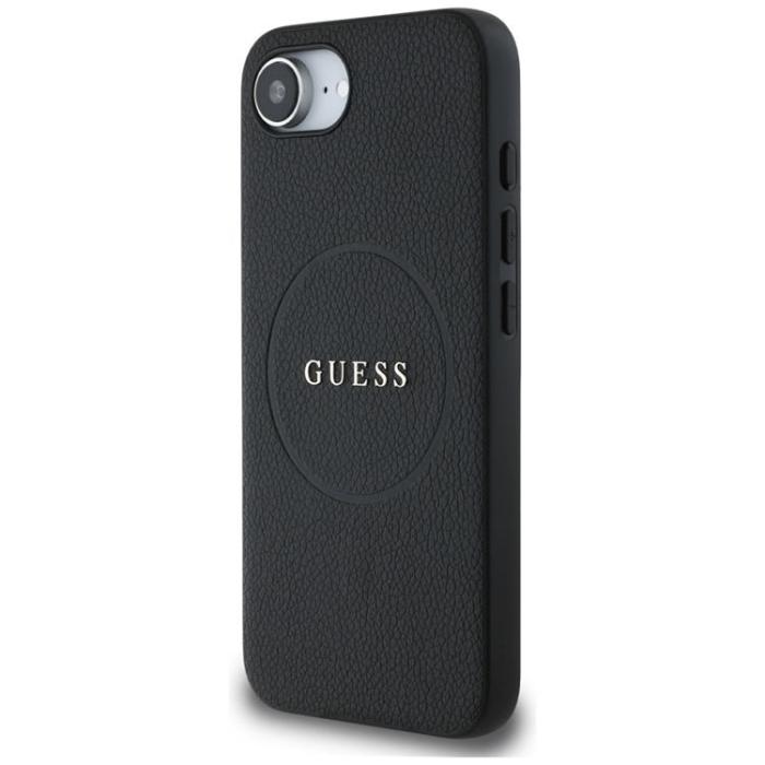 Guess - Guess iPhone 16e Mobilskal MagSafe Grained Ring - Svart