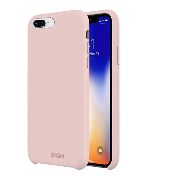 SiGN - SiGN iPhone 7/8 Plus Skal Liquid Silicone - Rosa