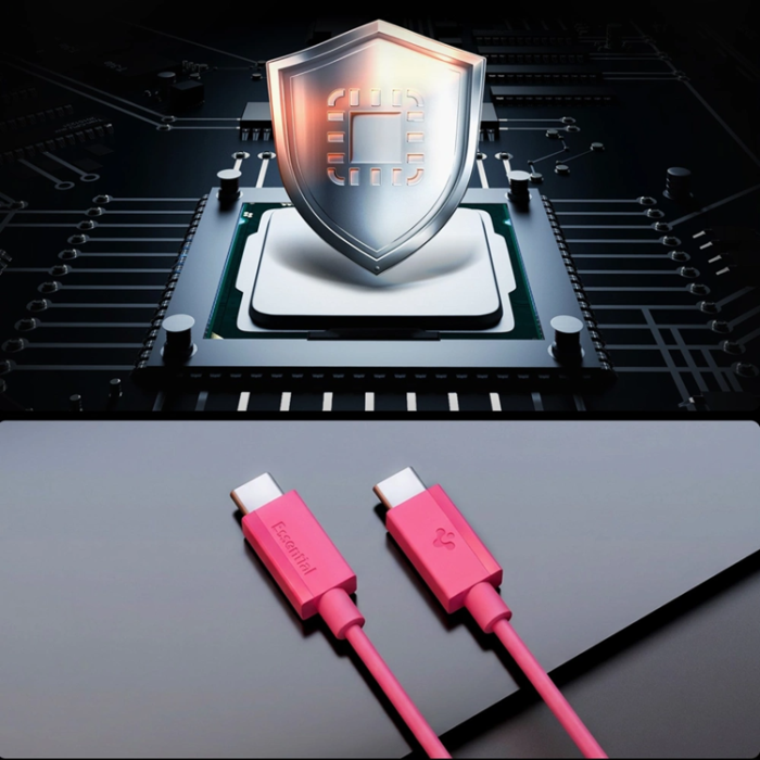 Spigen - Spigen USB-C till USB-C Kabel EB6010CC Essential 1m 60W - Rosa