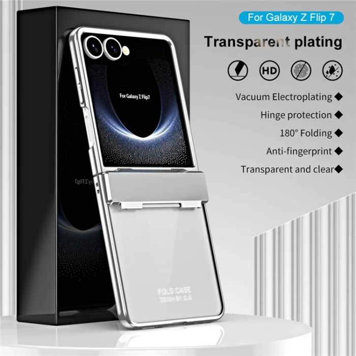 A-One Brand - Galaxy Z Flip 7 Mobilskal Electroplating PC Folding - Silver