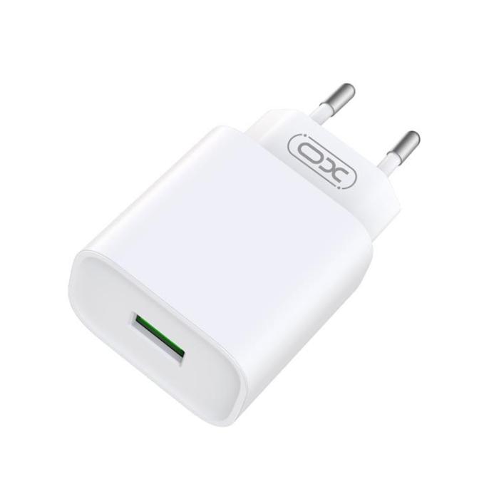 XO - XO Väggladdare USB 18W med USB/Lightning Kabel QC 3.0 - Vit