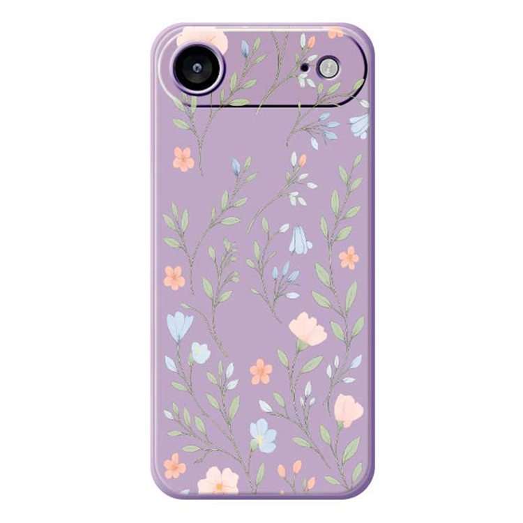 iPhone Air Mobilskal Pink Blue Flowers Pattern TPU - Lila | 2353 | AlltMobil