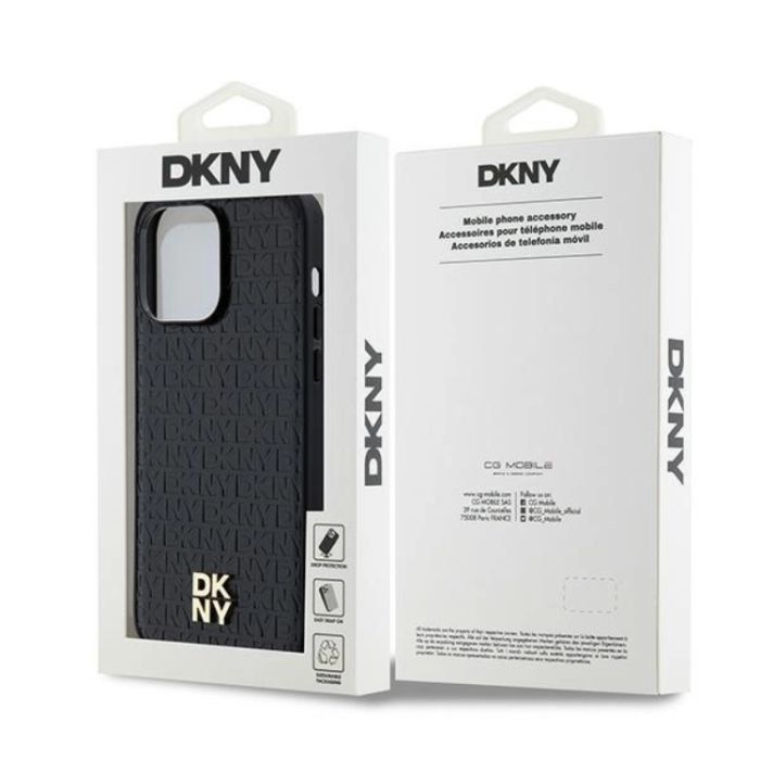 DKNY - DKNY iPhone 13 Pro Max Mobilskal Magsafe Läder Pattern Metal Logo