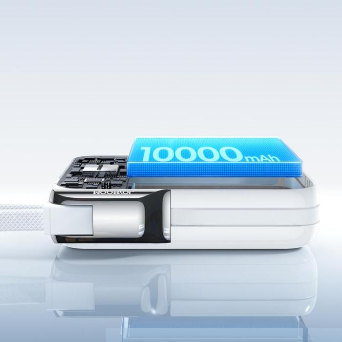 Joyroom - Joyroom Powerbank 10000 mAh 30W med USB-C och Lightning Kablar - Vit