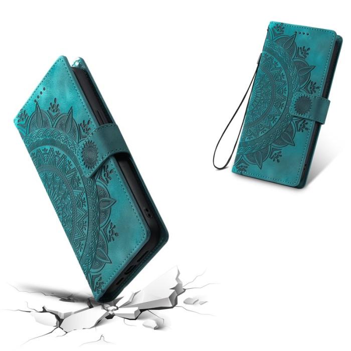 OEM - Samsung Galaxy S26 Plånboksfodral Imprinted Totem Konstläder - Mintgrön
