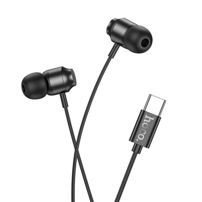 Hoco - HOCO Trådbundna Hörlurar USB-C med Mikrofon M122 - Svart