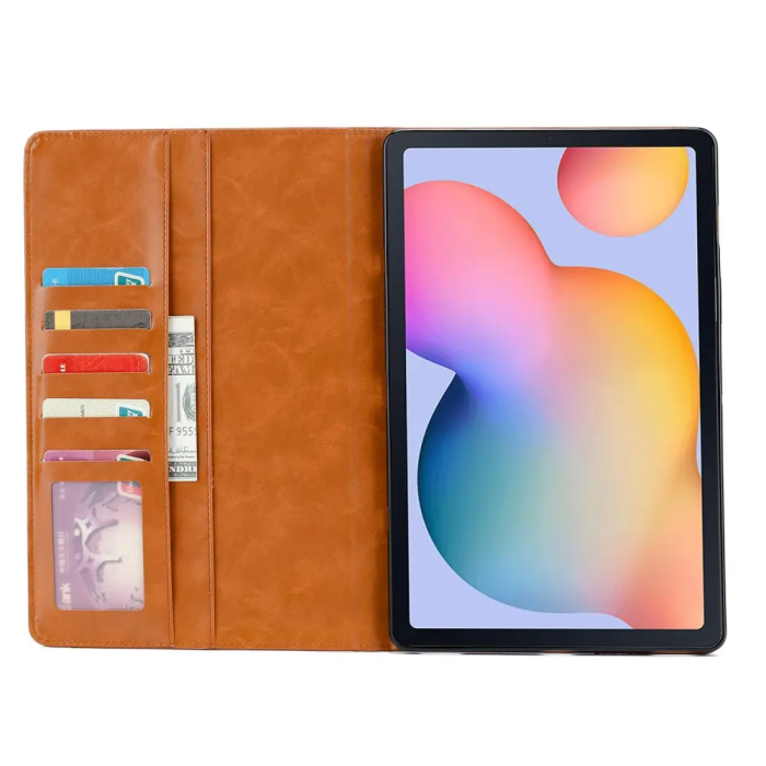 Taltech - Galaxy Tab S6 Lite 10.4 Plånboksfodral - Brun