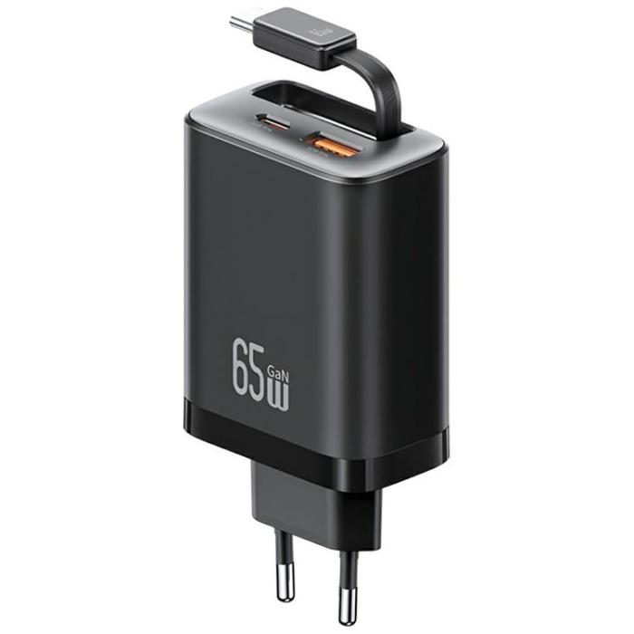 USAMS - USAMS Snabbladdare 65W 1xUSB-C 1xUSB-A Med USB-C Kabel