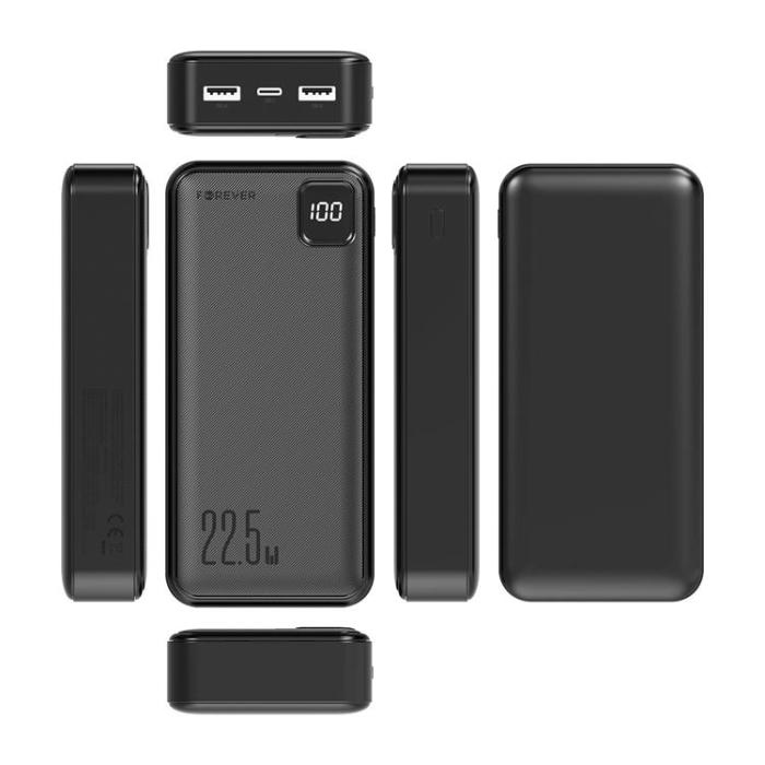 Forever - Forever Powerbank 20000mAh 22.5W PD QC - Svart