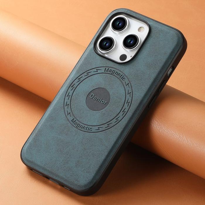 DENIOR - DENIOR A11 iPhone 15 Pro Fodral Konstläder TPU+PC Magnetiskt Blå