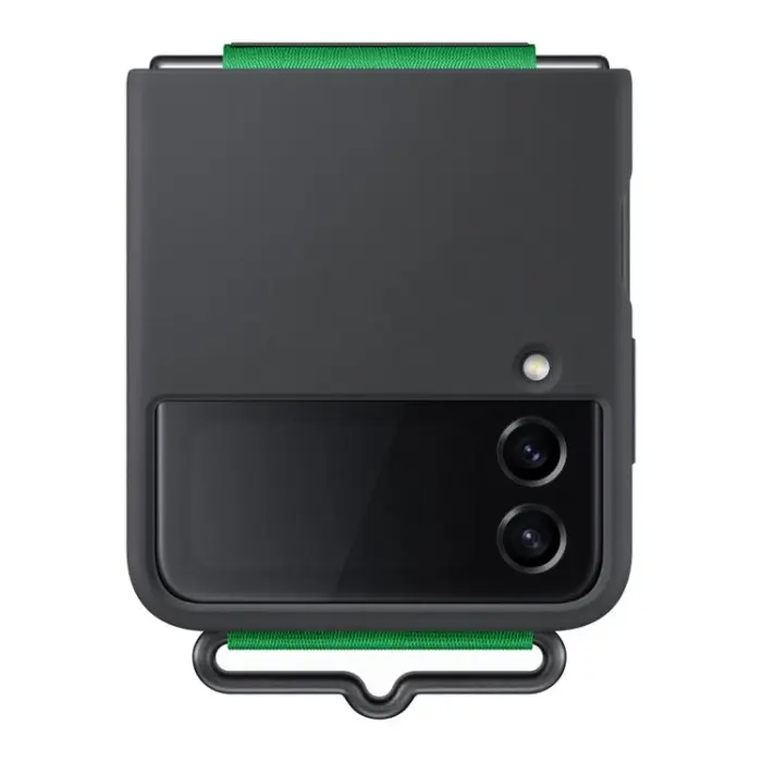 Samsung - Samsung Galaxy Z Flip 4 Skal Strap Silicone Hanger - Svart