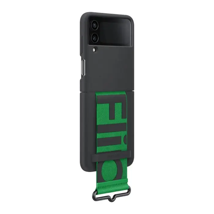 Samsung - Samsung Galaxy Z Flip 4 Skal Strap Silicone Hanger - Svart