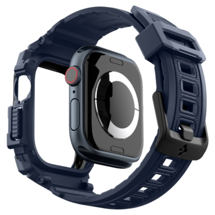 Spigen - Spigen Apple Watch 10 (46mm) Armband Rugged Armor Pro - Marinblå