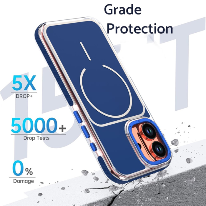 A-One Brand - iPhone 17 Mobilskal MagSafe Dual Färg Shockproof - Blå
