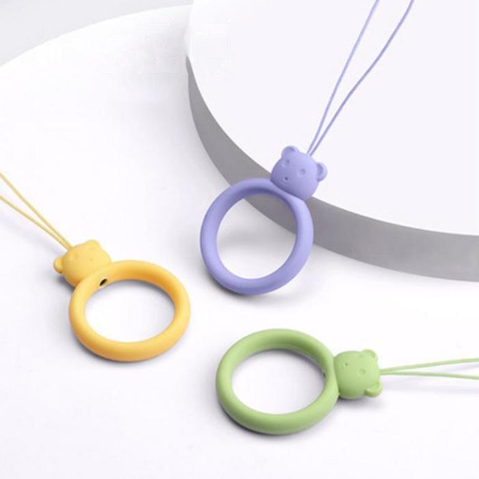 OEM - Mobilsnöre Bear Ring Silicone - Grön