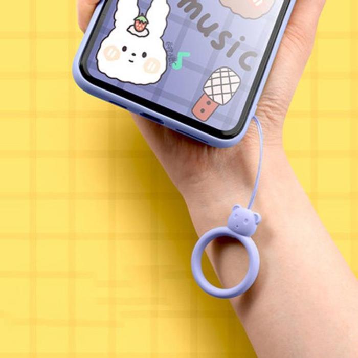 OEM - Mobilsnöre Bear Ring Silicone - Grön