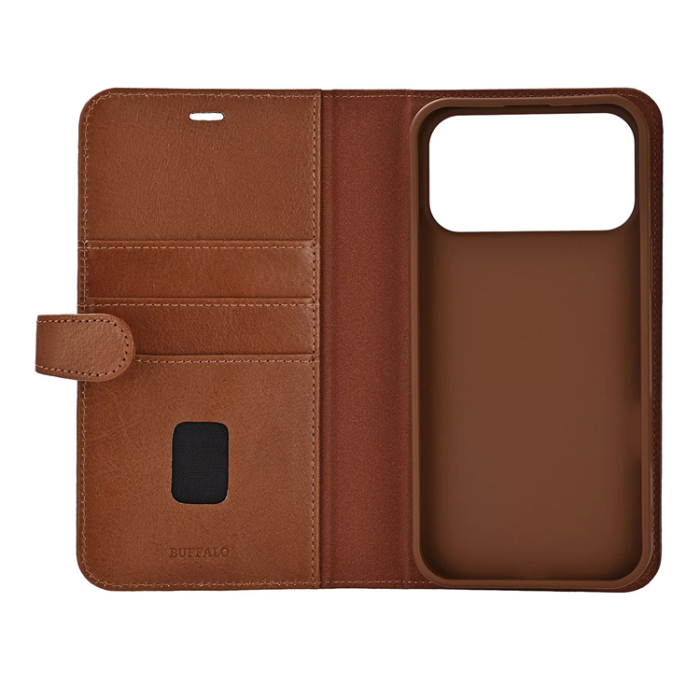 BUFFALO - BUFFALO iPhone 17 Pro Max Plånboksfodral MagSafe 2-i-1 3 Kort - Brun