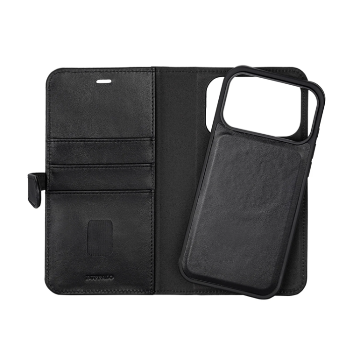 BUFFALO - BUFFALO iPhone 17 Pro Max Plånboksfodral MagSafe 2-i-1 3 Kort - Svart