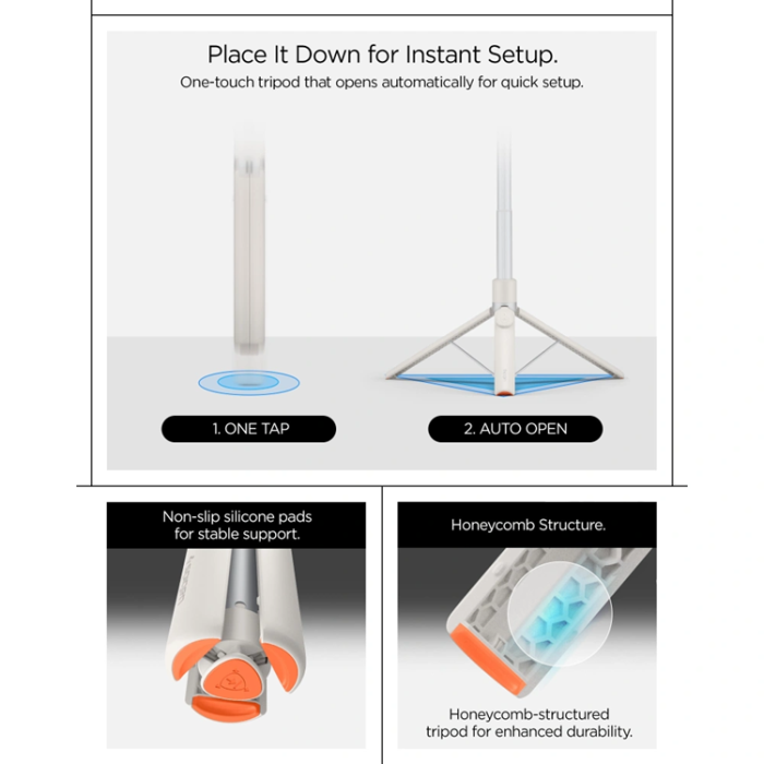 Spigen - Spigen Selfiestick Bluetooth Tripod S582W - Dune Beige