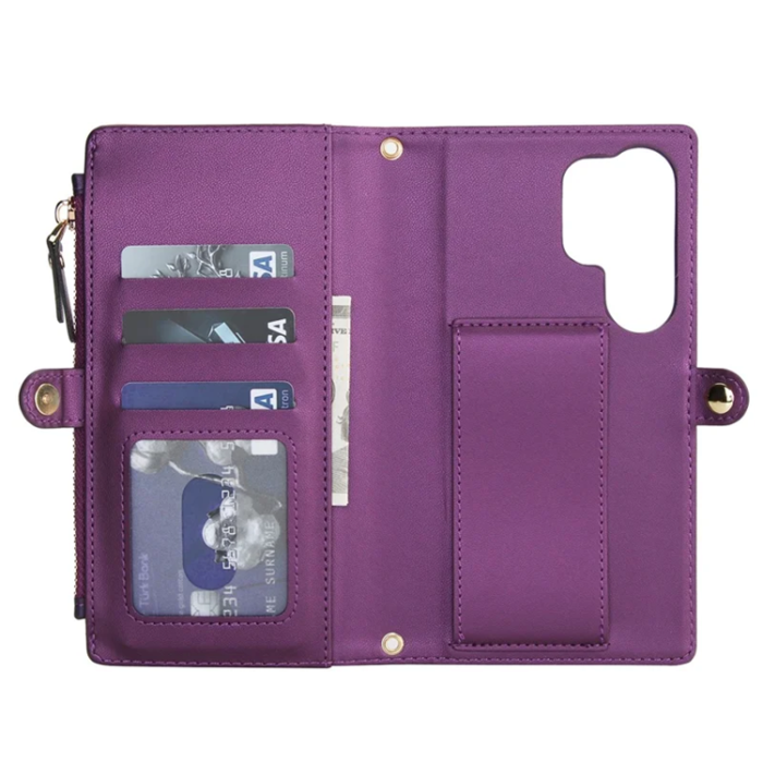 A-One Brand - Galaxy S25 Ultra Plånboksfodral MagSafe Detachable - Lila