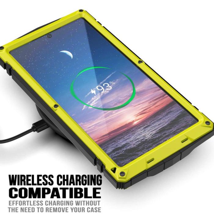R-JUST - R-JUST Mobilskal till Galaxy S25 Ultra PC + Silikon + Metall Kickstand Gul