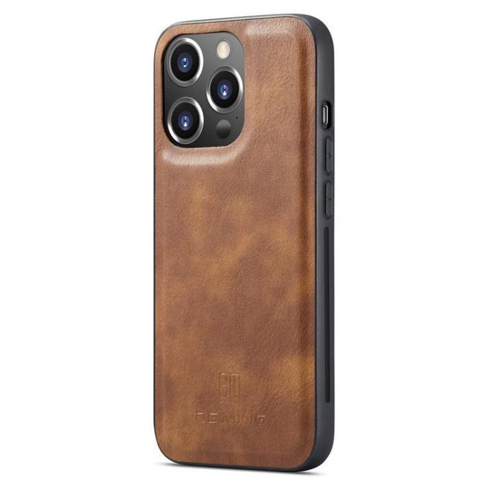 DG.MING - DG.MING iPhone 15 Pro Plånboksfodral Äkta Läder 2in1 - Brun