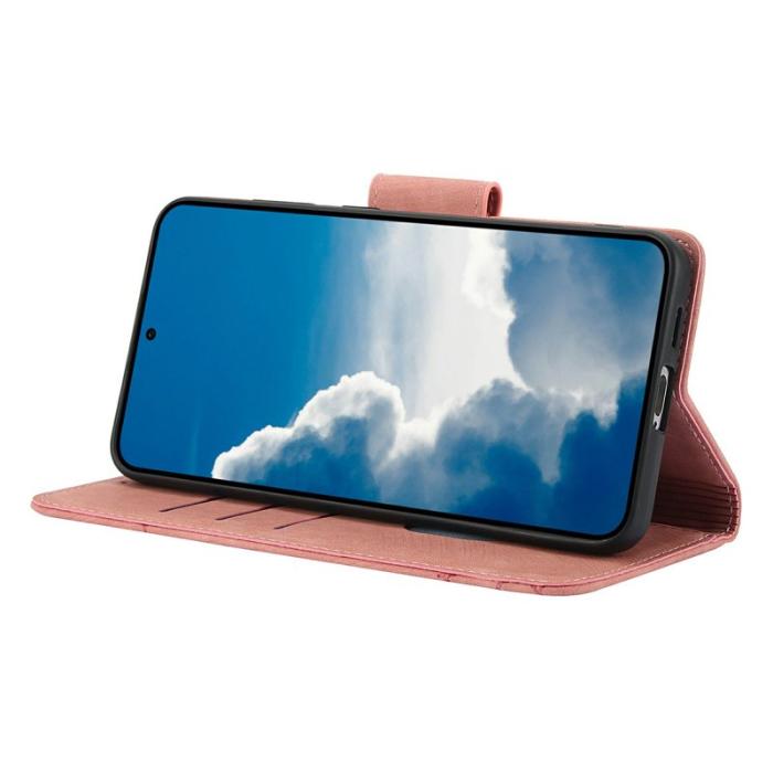 OEM - Plånboksfodral för Samsung Galaxy S26 Konstläder Blommor - Rosa