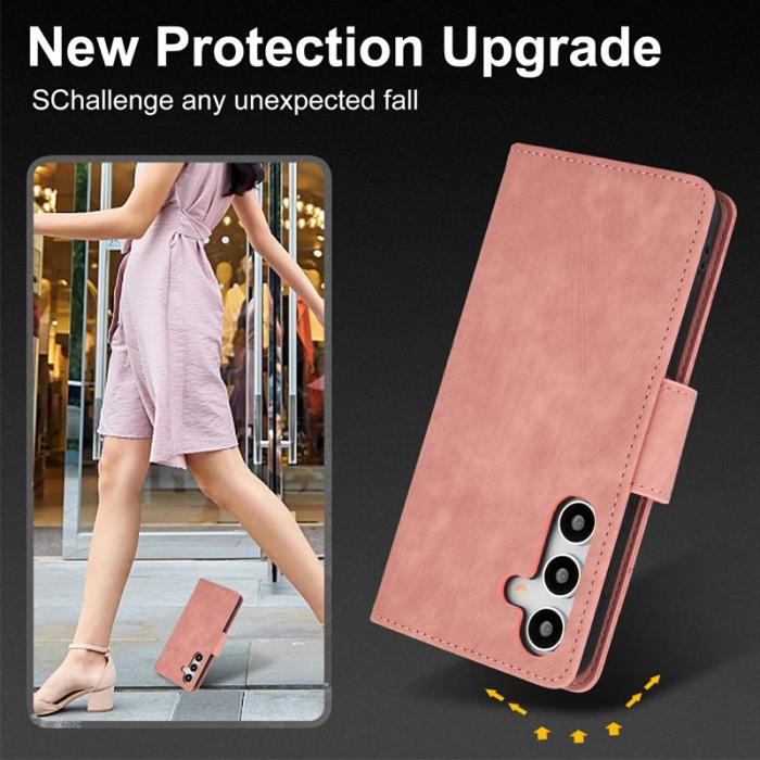 OEM - Plånboksfodral för Samsung Galaxy S26 Konstläder Blommor - Rosa