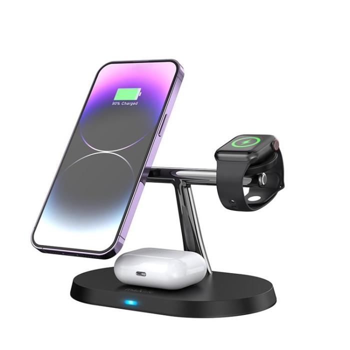 Maxlife - Maxlife 3-in-1 Trådlös Laddare Magsafe iPhone, Apple Watch, AirPods - Svart