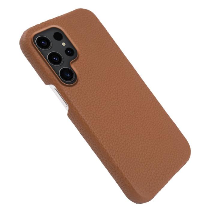 OEM - Mobilskal för Samsung Galaxy S26 Ultra Magnetiskt Äkta läder + PC - Brun