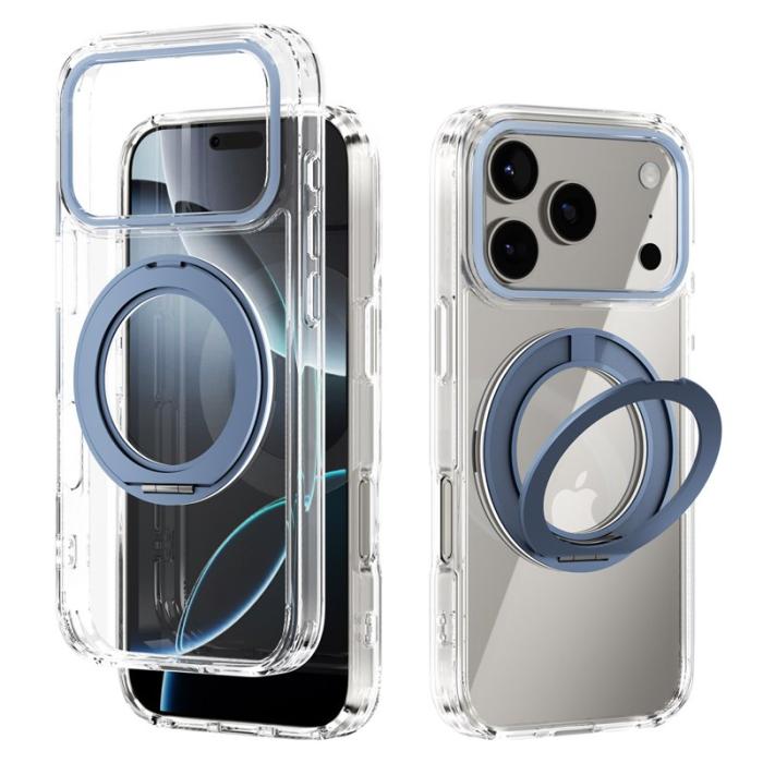ABEEL - ABEEL Q-LUCK Mobilskal till iPhone 17 Pro med Rotera Kickstand - Blå