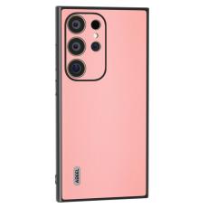 ABEEL - ABEEL Mobilskal till Samsung Galaxy S24 Ultra &Auml;kta L&auml;der Rosa