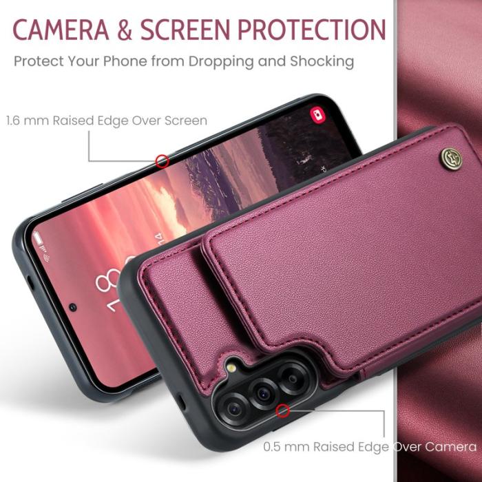 Caseme - CASEME C22 Fodral för Samsung Galaxy A17 5G/4G Röd med RFID