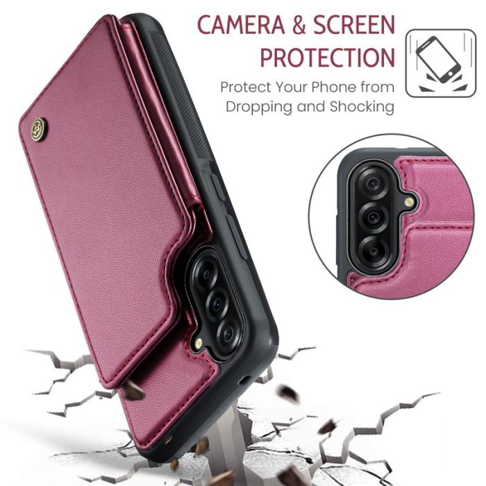 Caseme - CASEME C22 Fodral för Samsung Galaxy A17 5G/4G Röd med RFID