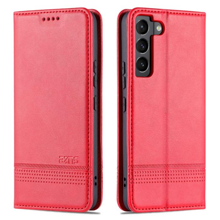 AZNS - AZNS Samsung Galaxy S22 5G Plånboksfodral Konstläder - Röd