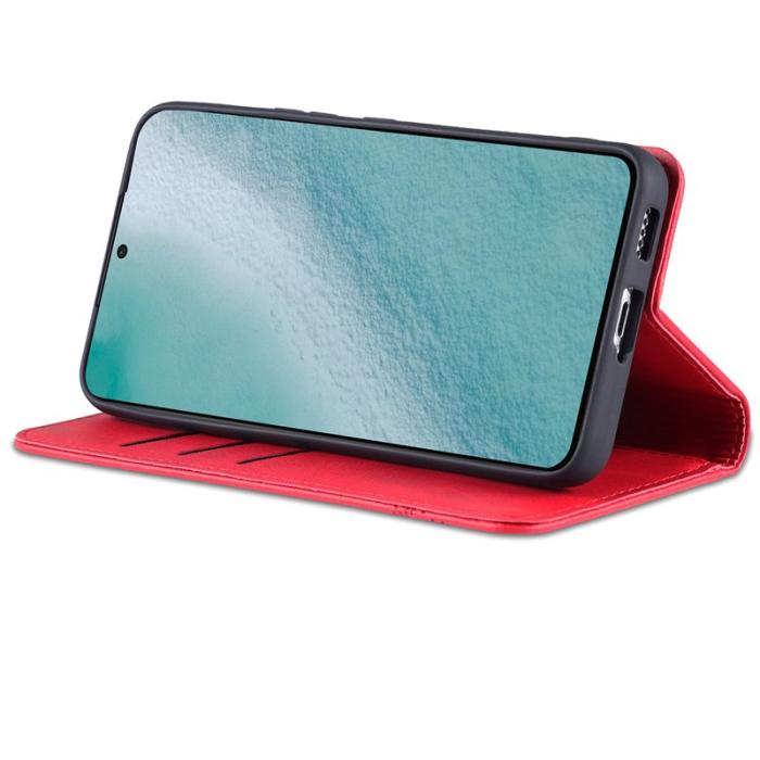 AZNS - AZNS Samsung Galaxy S22 5G Plånboksfodral Konstläder - Röd