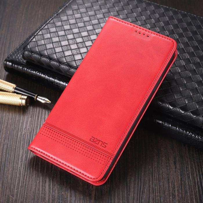 AZNS - AZNS Samsung Galaxy S22 5G Plånboksfodral Konstläder - Röd