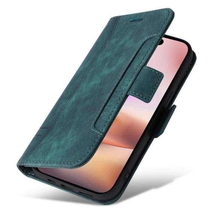 BETOPNICE - BETOPNICE 001 för iPhone 16 Plus Plånboksfodral Ställ Card Slots - Grön