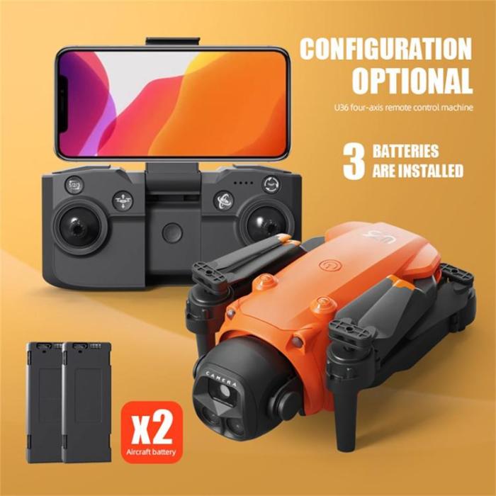 OEM - Fjärrstyrd Hopfällbar Drönare med Dubbelkamera Quadcopter LU36 - Orange