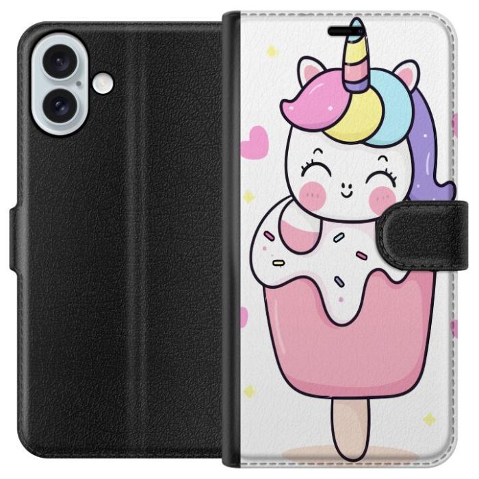 iSecrets - Plånboksfodral till Apple iPhone 16 Plus med Glad enhörning