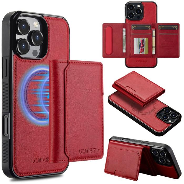LC.imeeke - LC.IMEEKE L5 iPhone 16 Pro Fodral KonstLäder - Röd