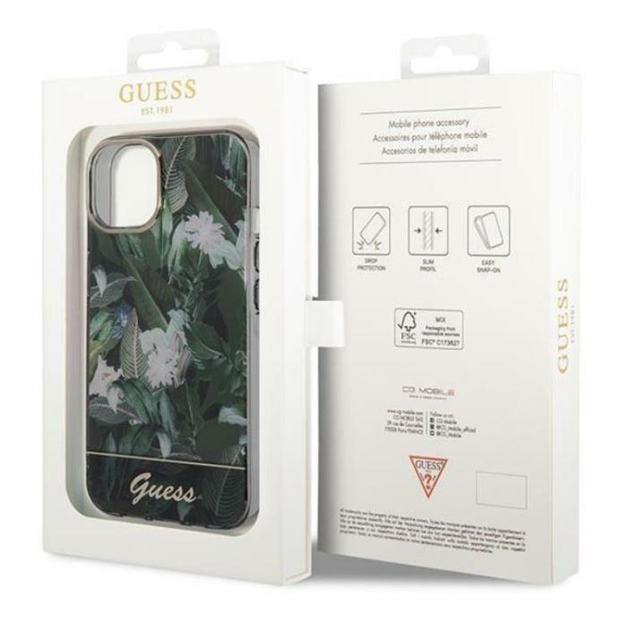 Guess - GUESS iPhone 14 Plus Skal Jungle Collection - Grön