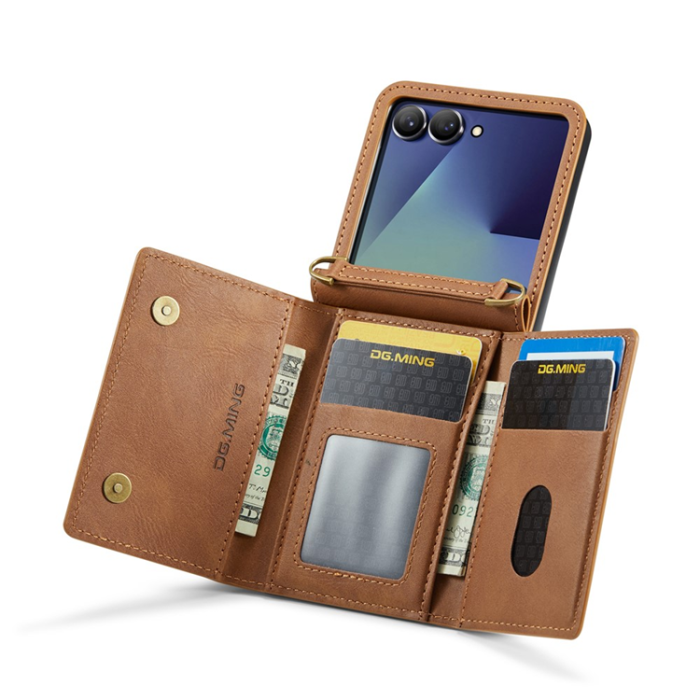 DG.MING - DG.MING Galaxy Z Flip 7 Mobilskal RFID Blocking M5 - Brun
