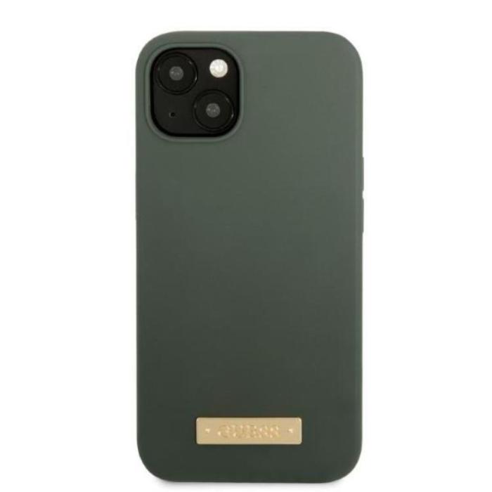 Guess - Guess iPhone 13 Skal MagSafe Silicone Logo Plate - Khaki