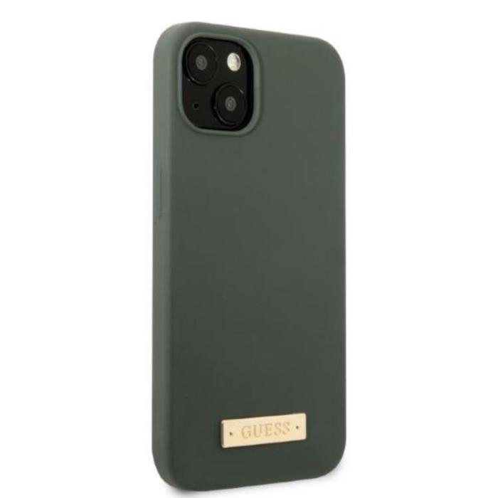 Guess - Guess iPhone 13 Skal MagSafe Silicone Logo Plate - Khaki