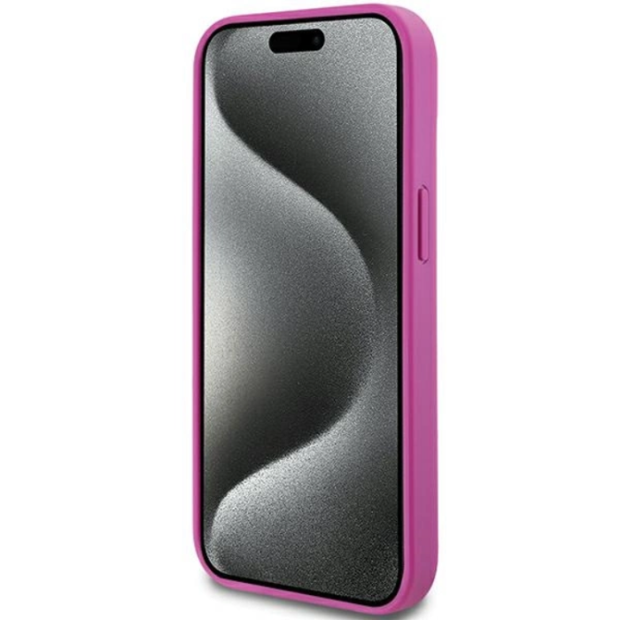 DKNY - DKNY iPhone 15/14/13 Mobilskal Magsafe Läder Pattern Metal Logo
