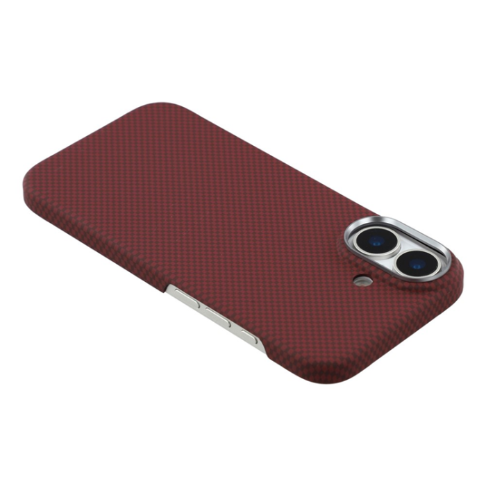 A-One Brand - iPhone 17 Mobilskal MagSafe Carbon Fiber - Vinröd