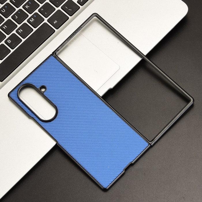 A-One Brand - Galaxy Z Fold7 Mobilskal Shockproof Carbon Fiber - Blå
